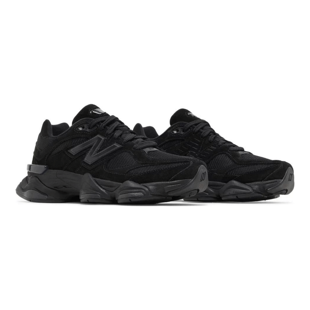 Triple Black Layered Mesh Suede Sneakers