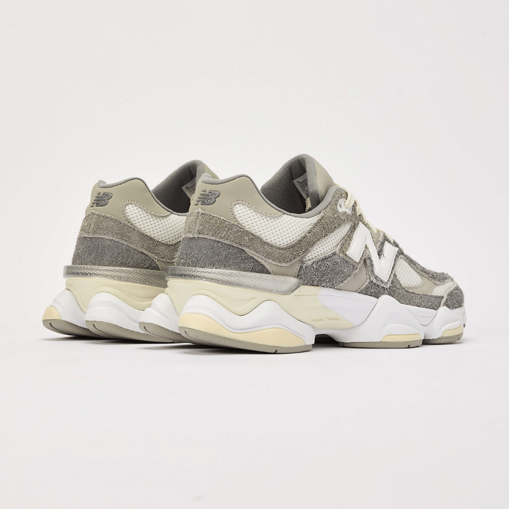 Contemporary Grey White Mesh Suede Sneakers