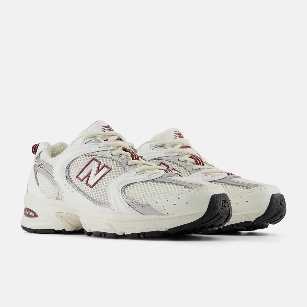 White and Red Retro Lifestyle Sneakers
