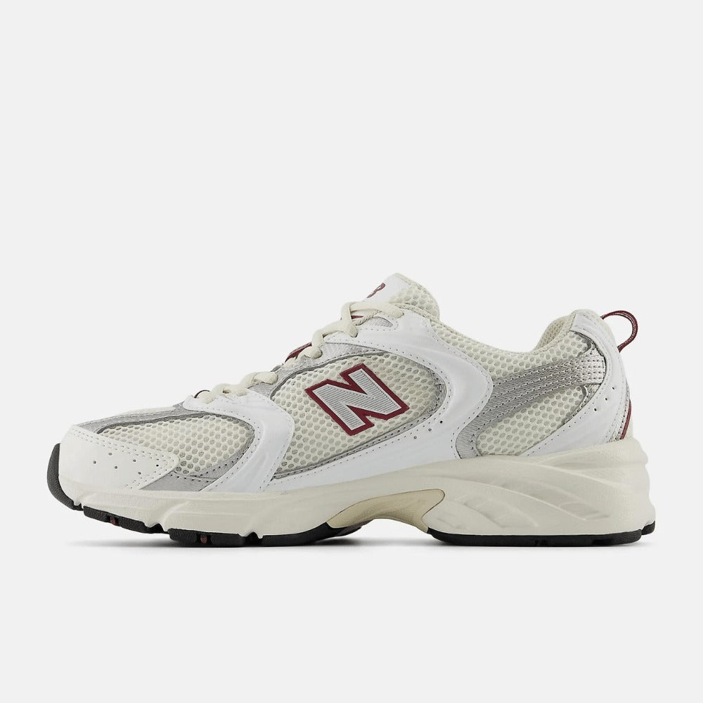 White and Red Retro Lifestyle Sneakers