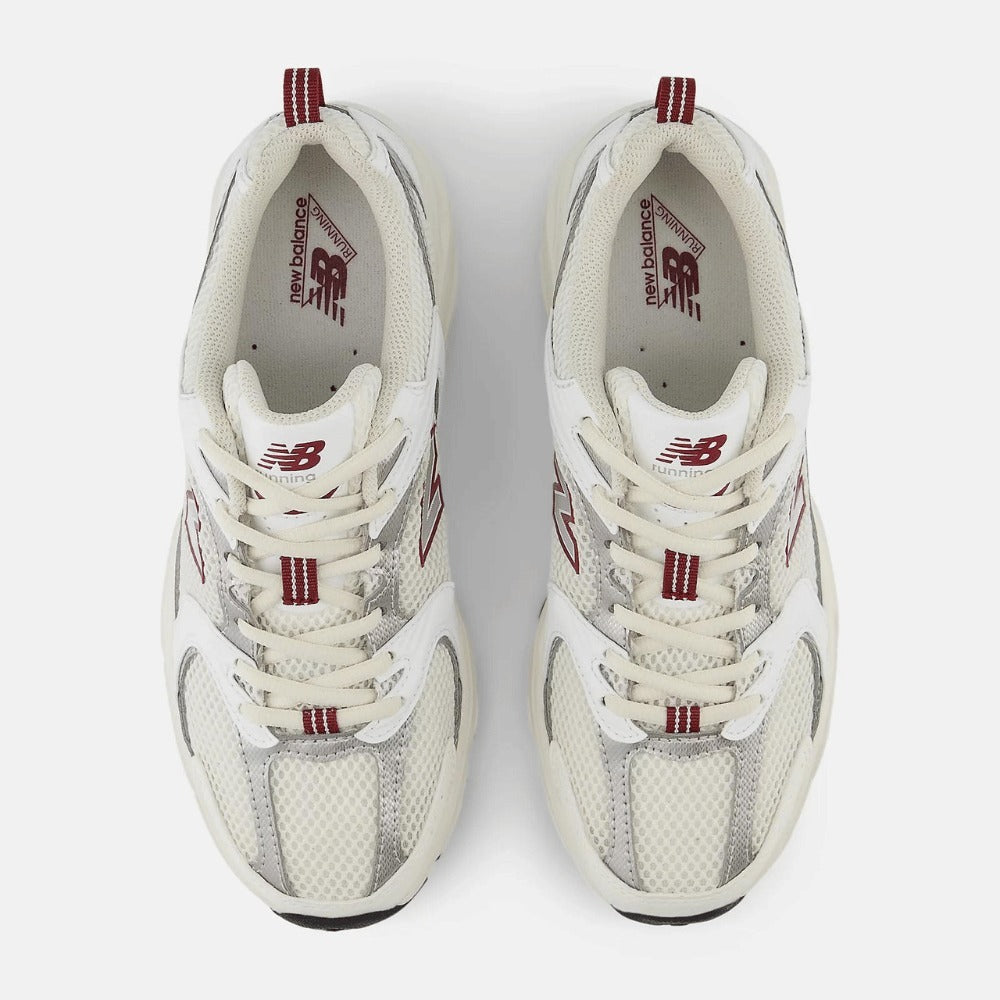 White and Red Retro Lifestyle Sneakers