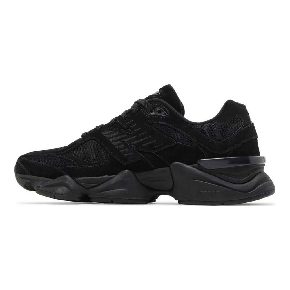 Triple Black Layered Mesh Suede Sneakers