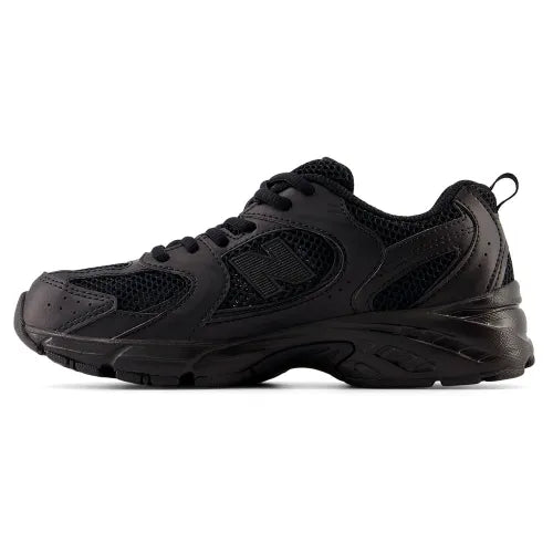 Triple Black Leather Mesh Everyday Sneakers