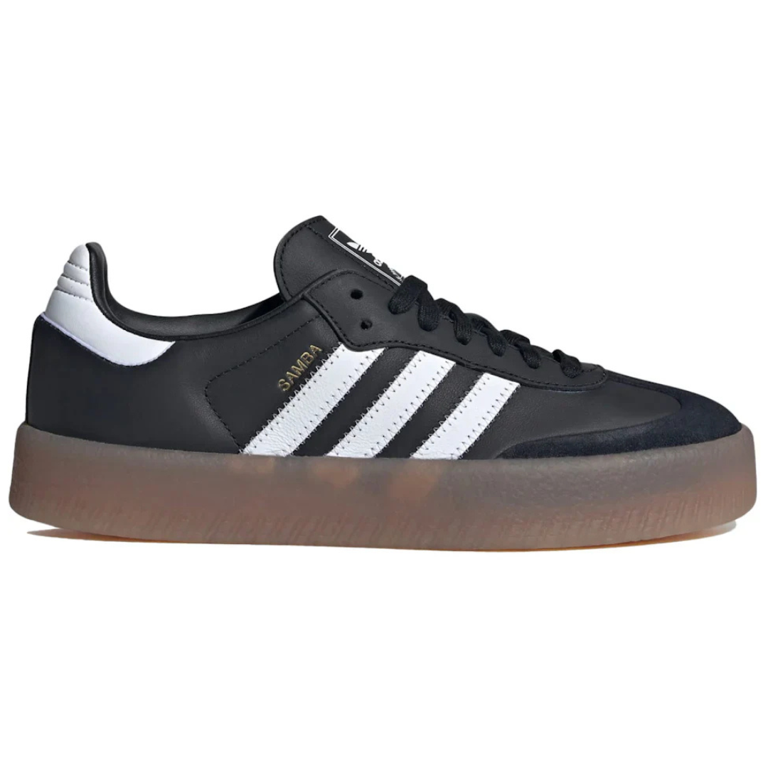 Elevated Black Platform Sneakers Metallic Gold