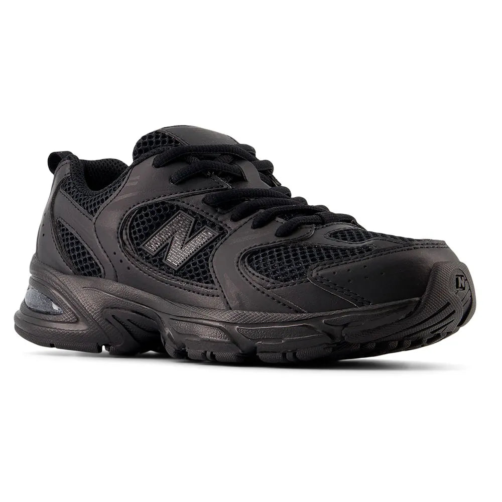 Triple Black Leather Mesh Everyday Sneakers