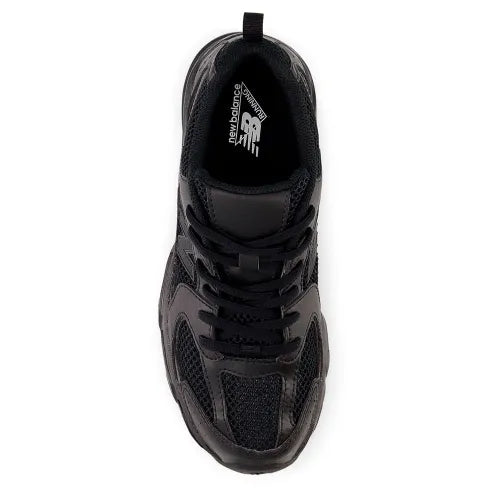 Triple Black Leather Mesh Everyday Sneakers