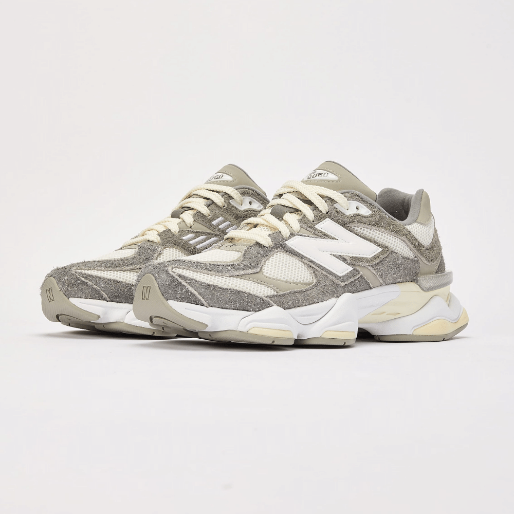 Contemporary Grey White Mesh Suede Sneakers