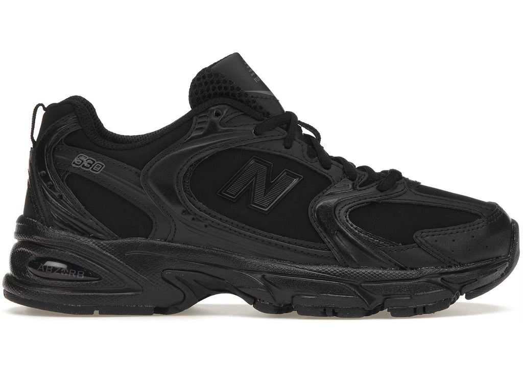Triple Black Leather Mesh Everyday Sneakers