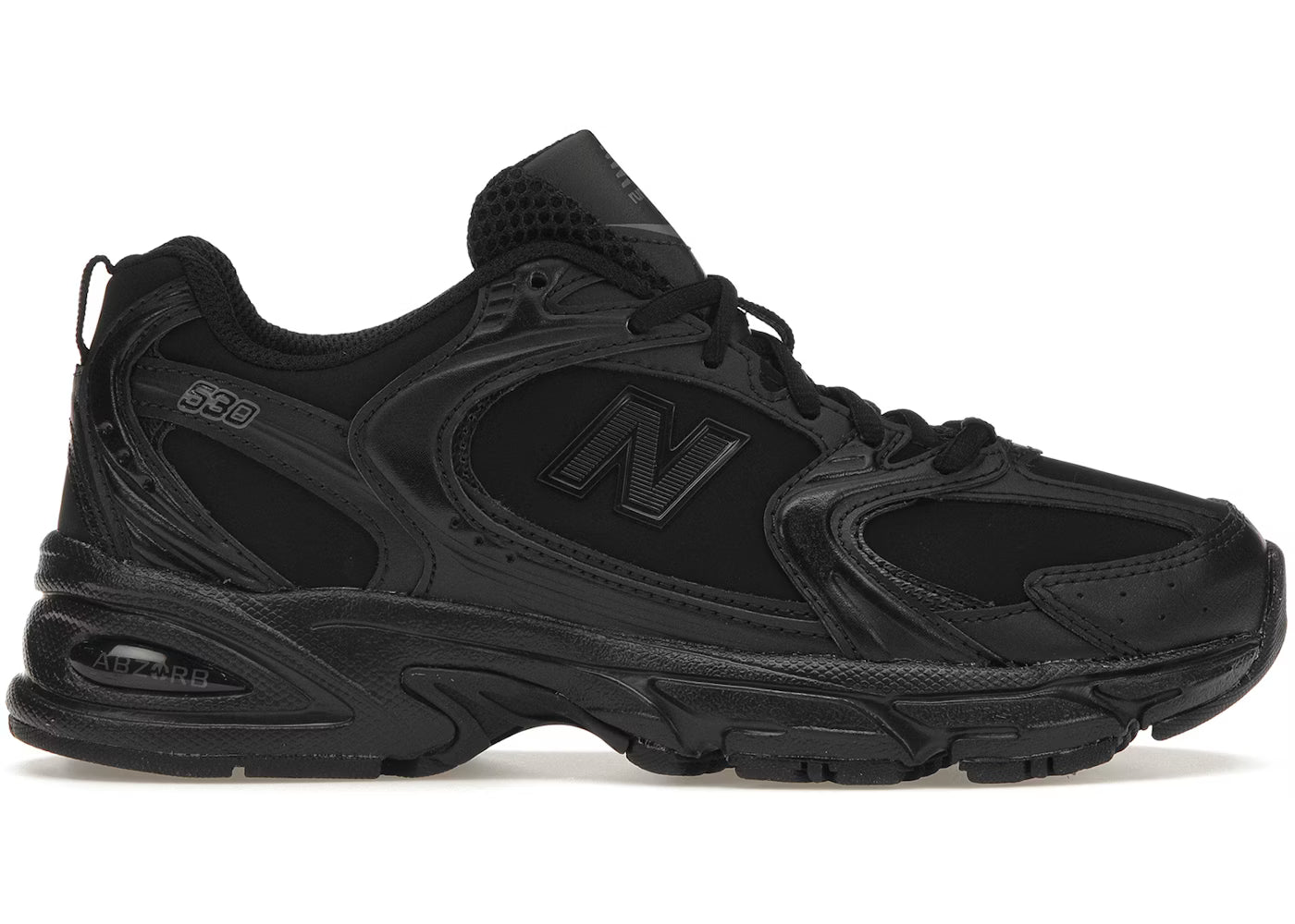 Triple Black Leather Mesh Everyday Sneakers