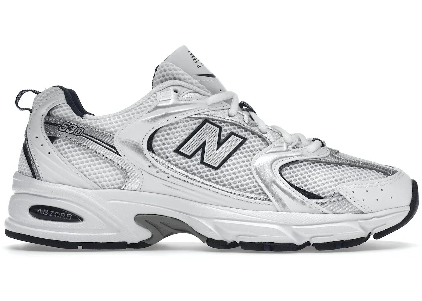 Versatile White Silver Navy Lifestyle Sneaker