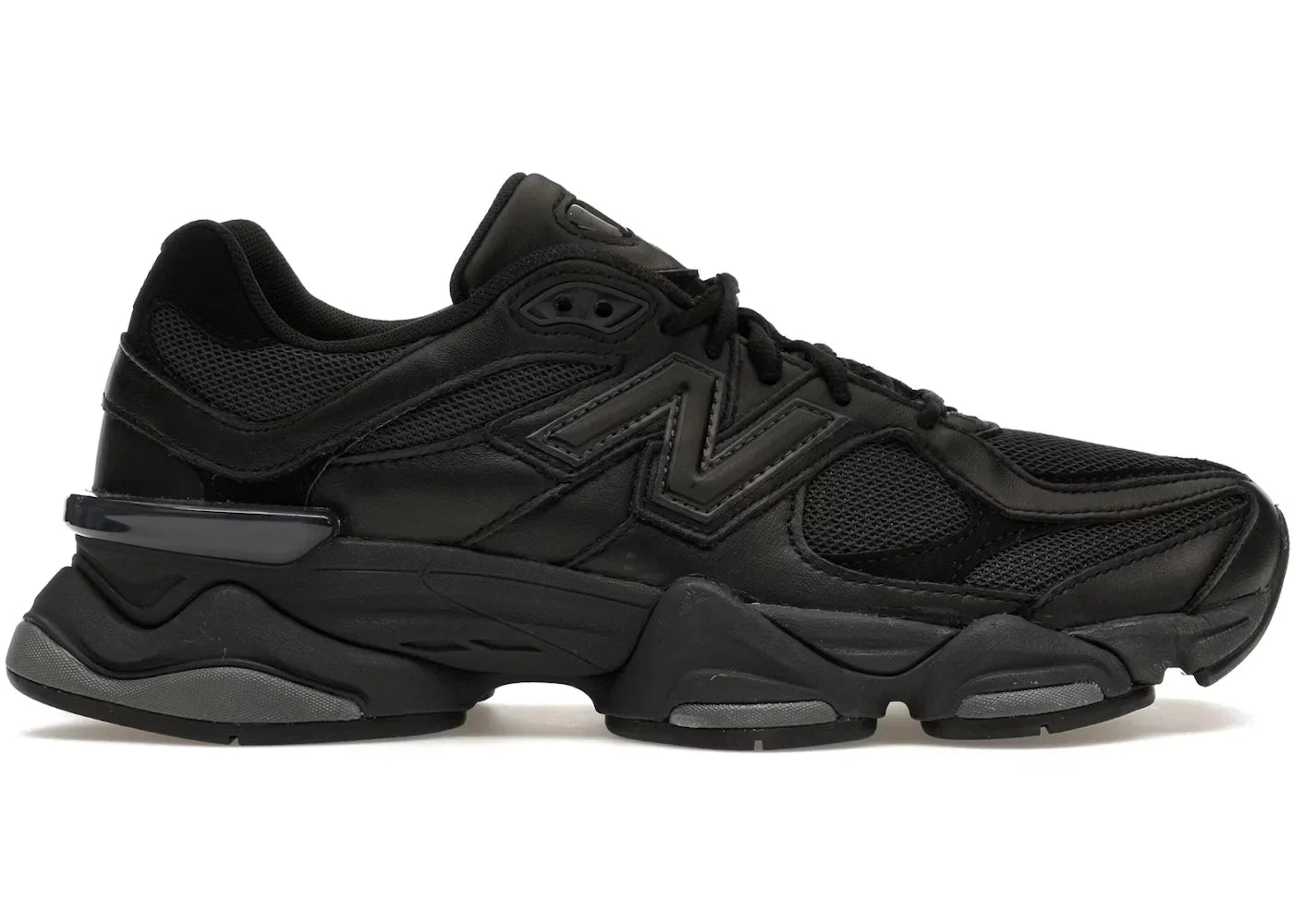 Triple Black Leather Mesh Lifestyle Sneakers
