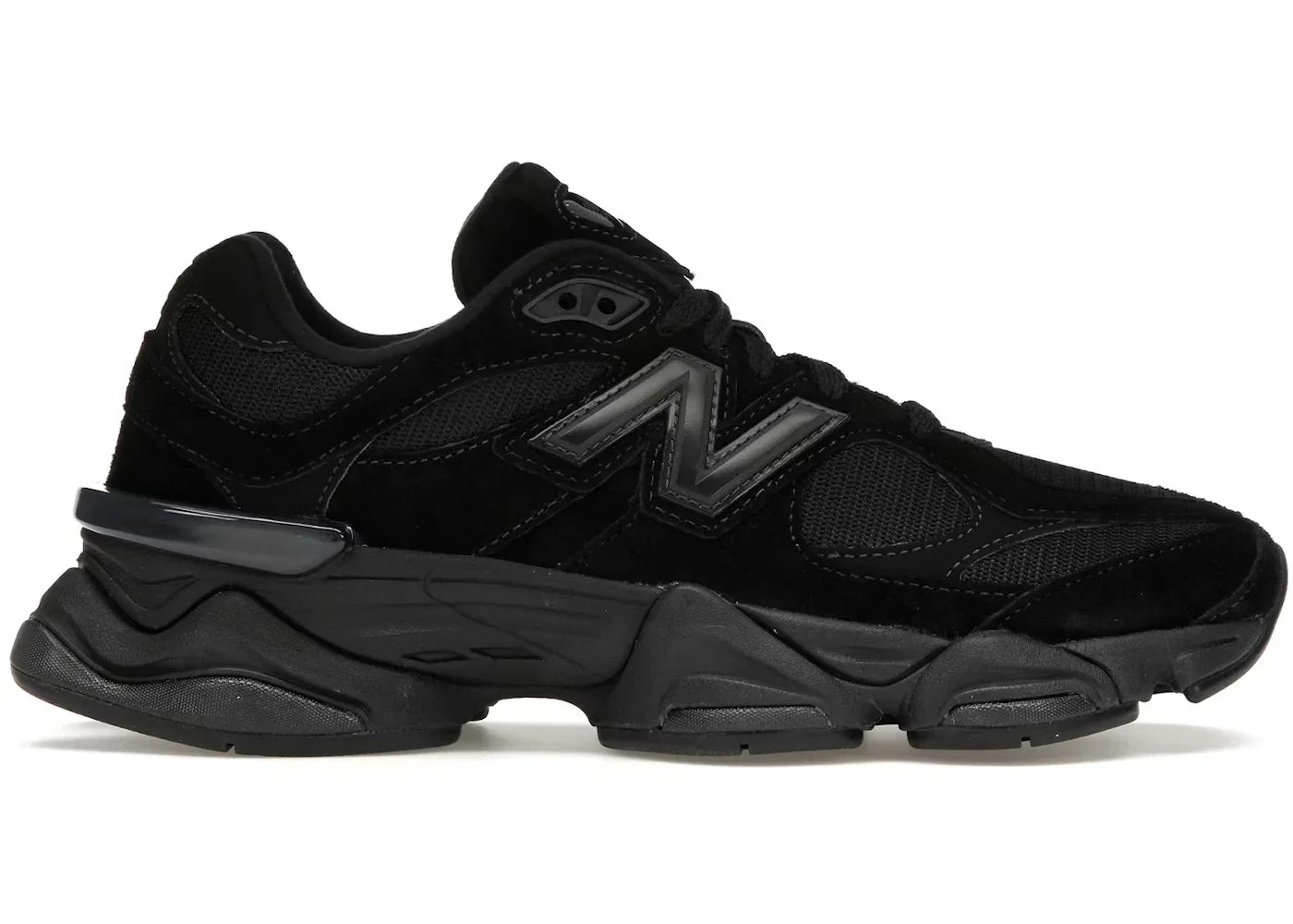 Triple Black Layered Mesh Suede Sneakers