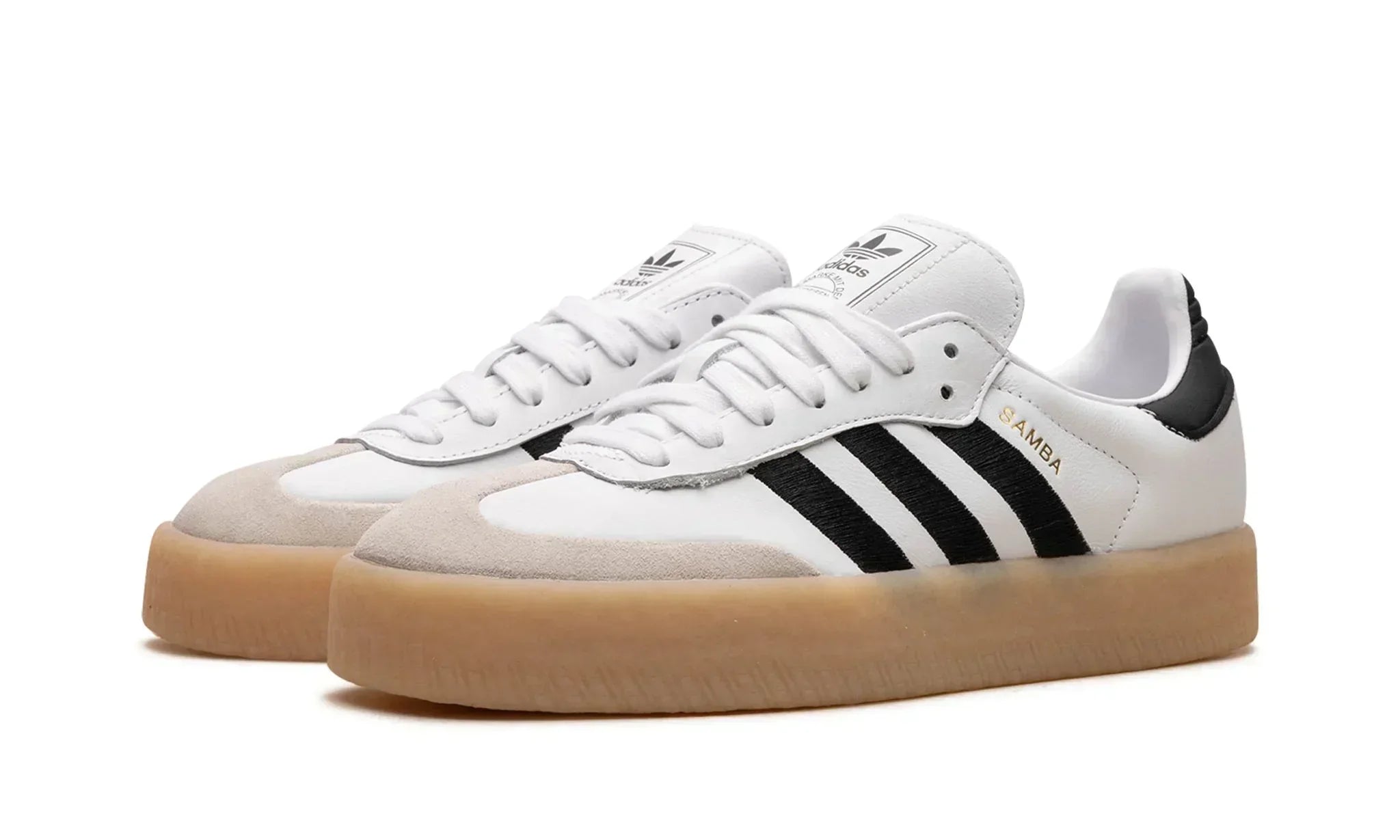 Elevated Platform Sneakers White Gold Accents
