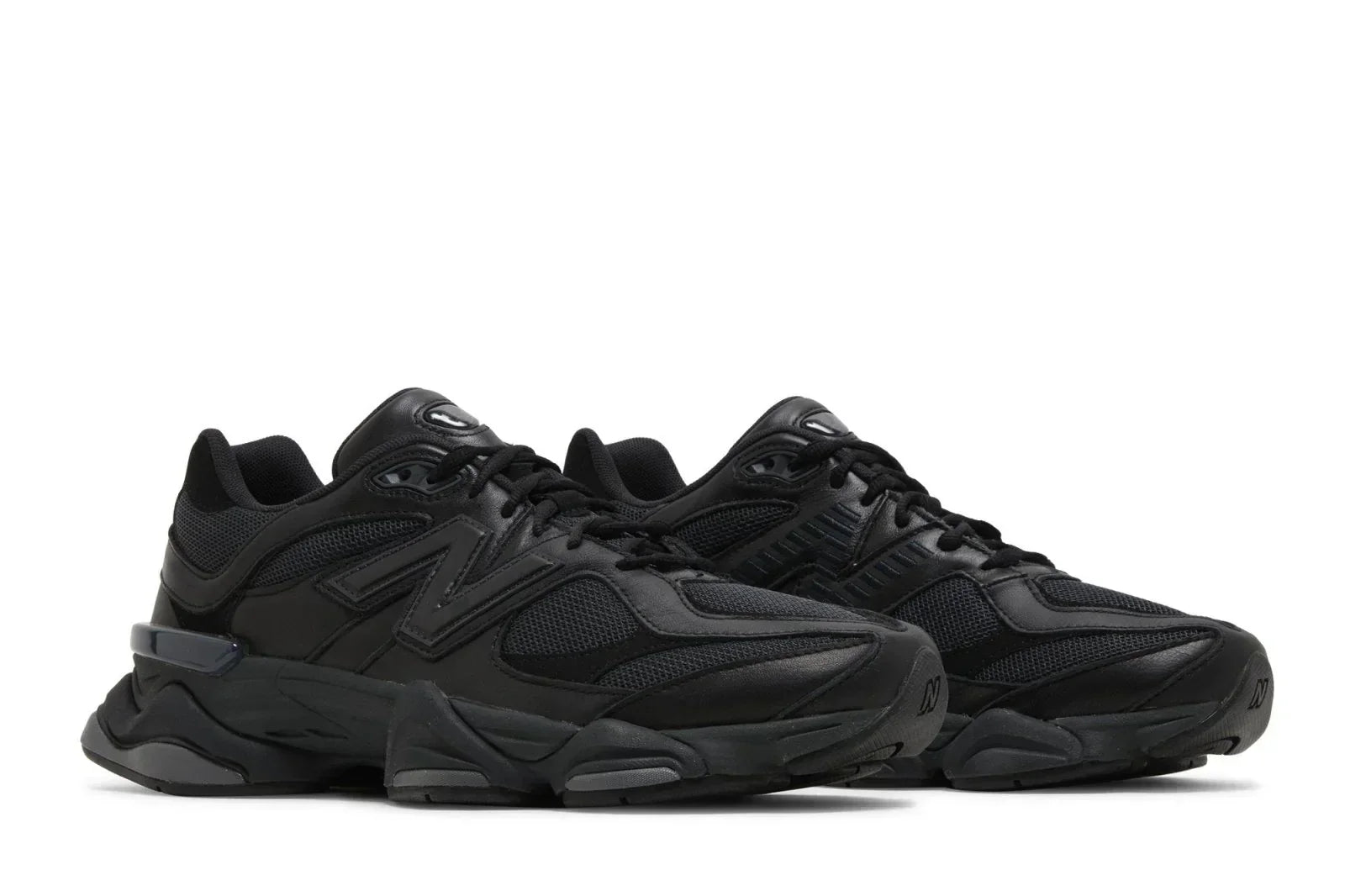 Triple Black Leather Mesh Lifestyle Sneakers