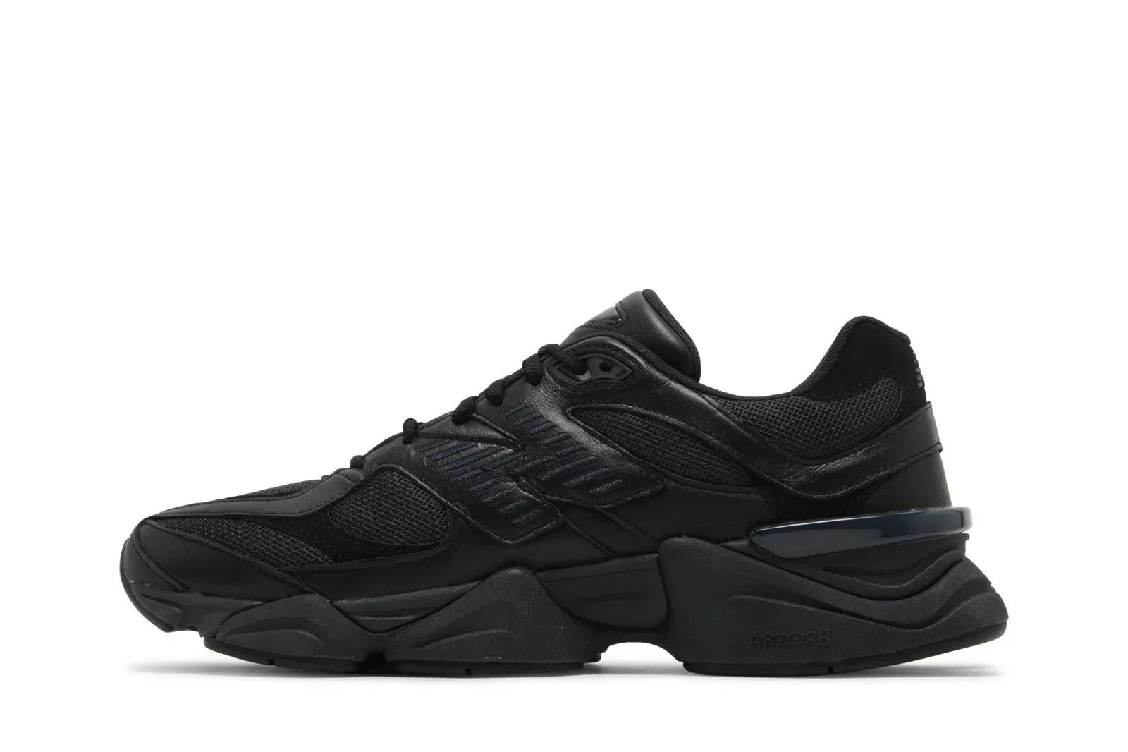 Triple Black Leather Mesh Lifestyle Sneakers