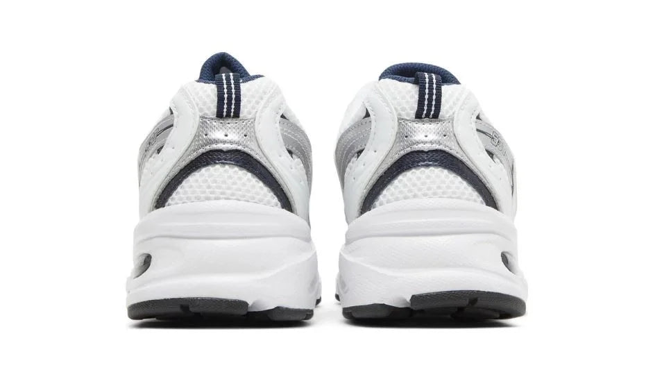 Versatile White Silver Navy Lifestyle Sneaker